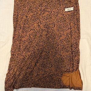 Amazon Leopard Print Midi Skirt - Brown